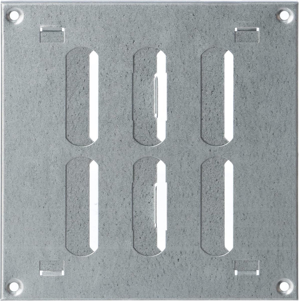 Ventilatierooster 200 x 150 mm van metaal met afsluitbare lamellen