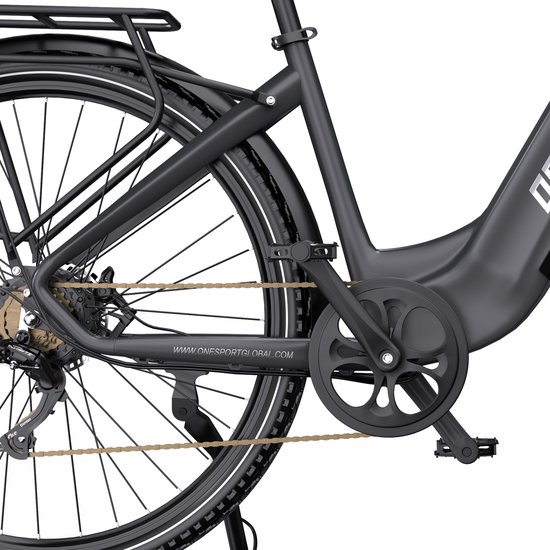 ONESPORT Elektrische Fiets OT05PRO - 810Wh Verwijderbare Batterij - 140km Actieradius - 28" Wielen - Shimano 7 Versnellingen - Hydraulische Schijfremmen - Aluminium Frame - LCD Display & APP - Elektrische Stadsfiets - Technisch grijs van ONESPORT — afbeelding 5
