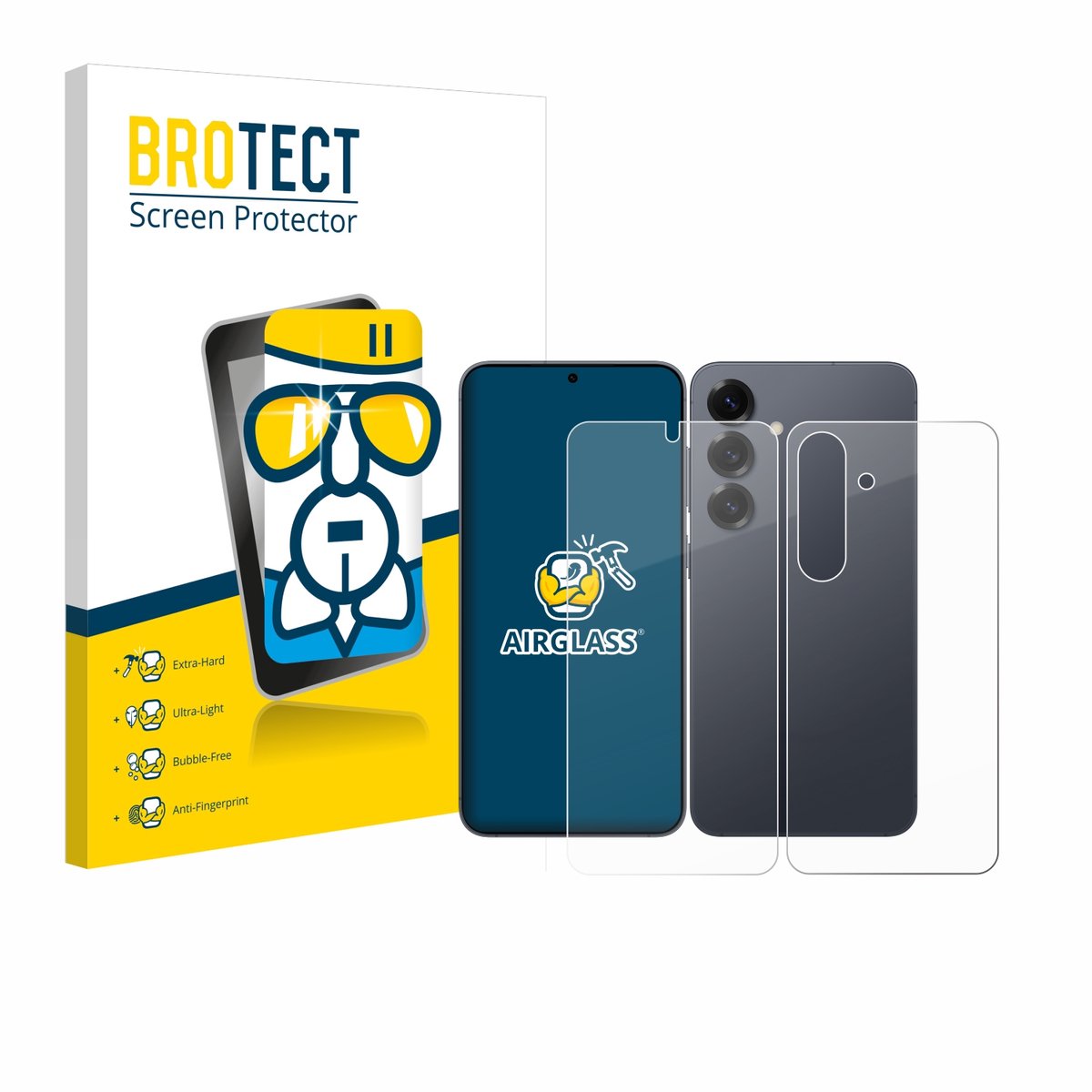 Screenprotector voor Samsung Galaxy S25 (Voor+Achter) Beschermglas transparant