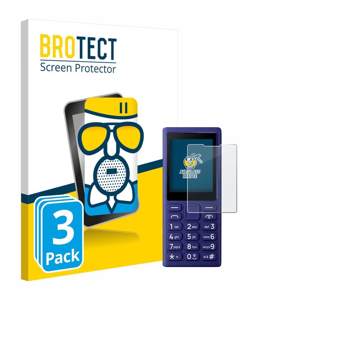 BROTECT - Screenprotector voor HMD 102 4G - Folie Beschermfolie Beschermglas matte 3 Stuks