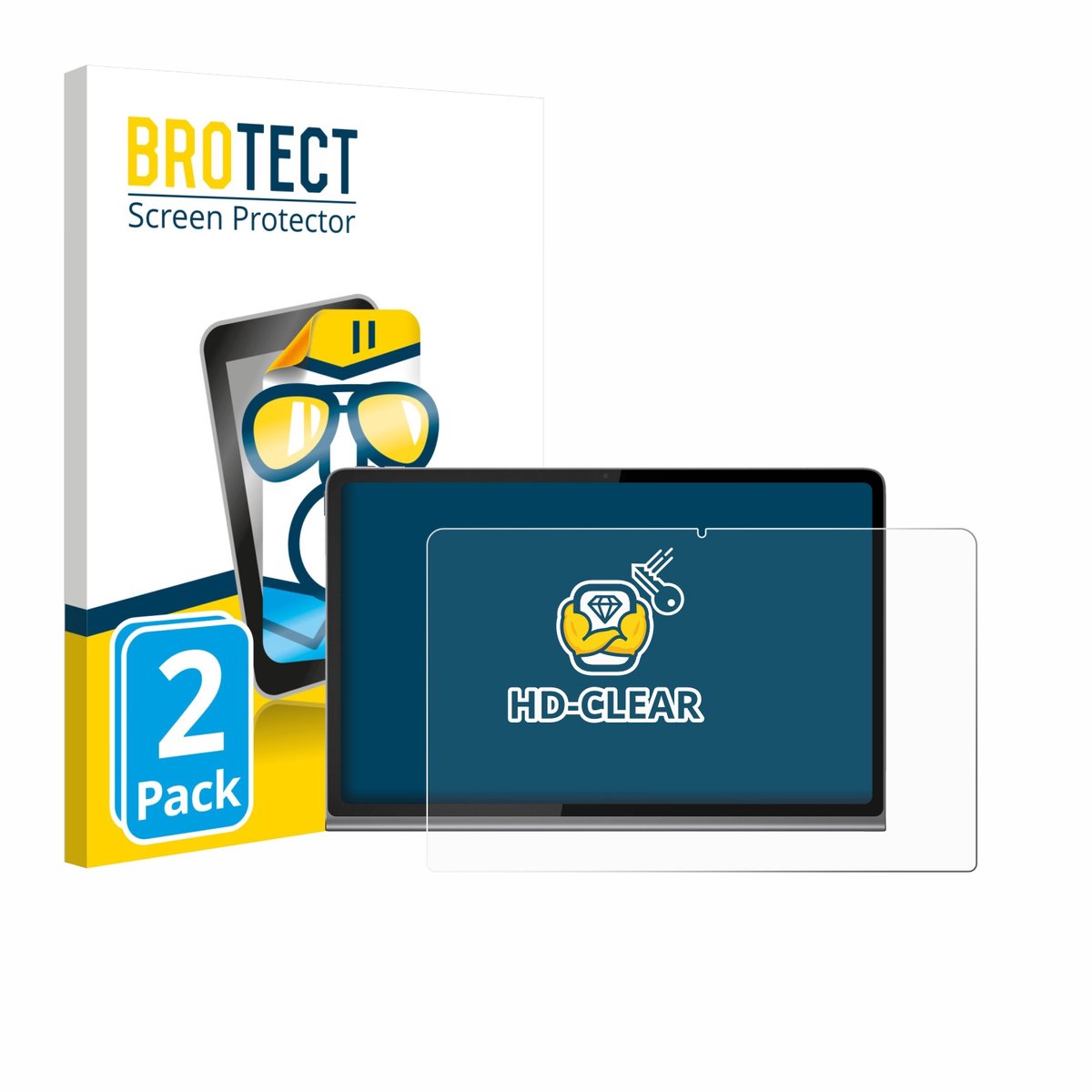 BROTECT - Screenprotector voor Lenovo Tab Plus - Folie Beschermfolie transparant 2 Stuks