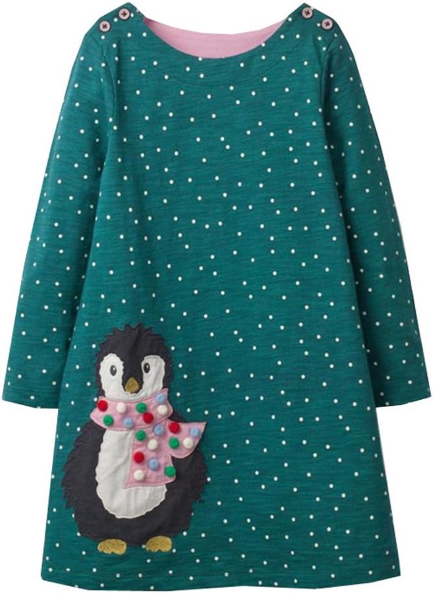 Meisjes Jurk Katoen Lange Mouwen Dierenprint T-shirt Jurk