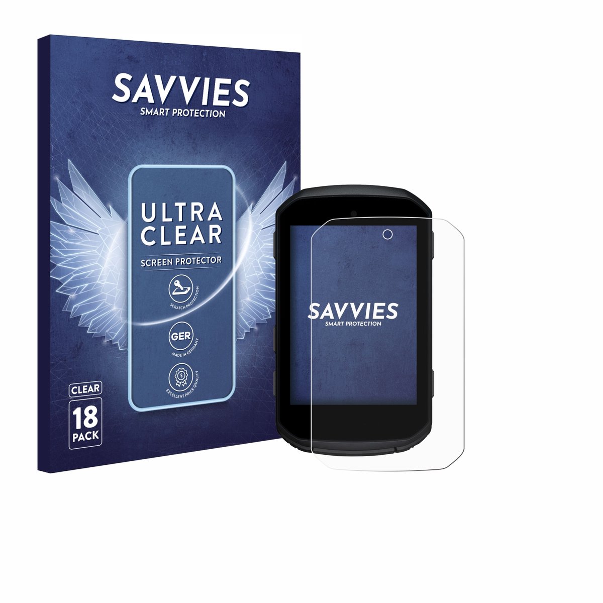 Savvies - Screenprotector voor Garmin Edge 850 - Folie Beschermfolie transparant 18 Stuks