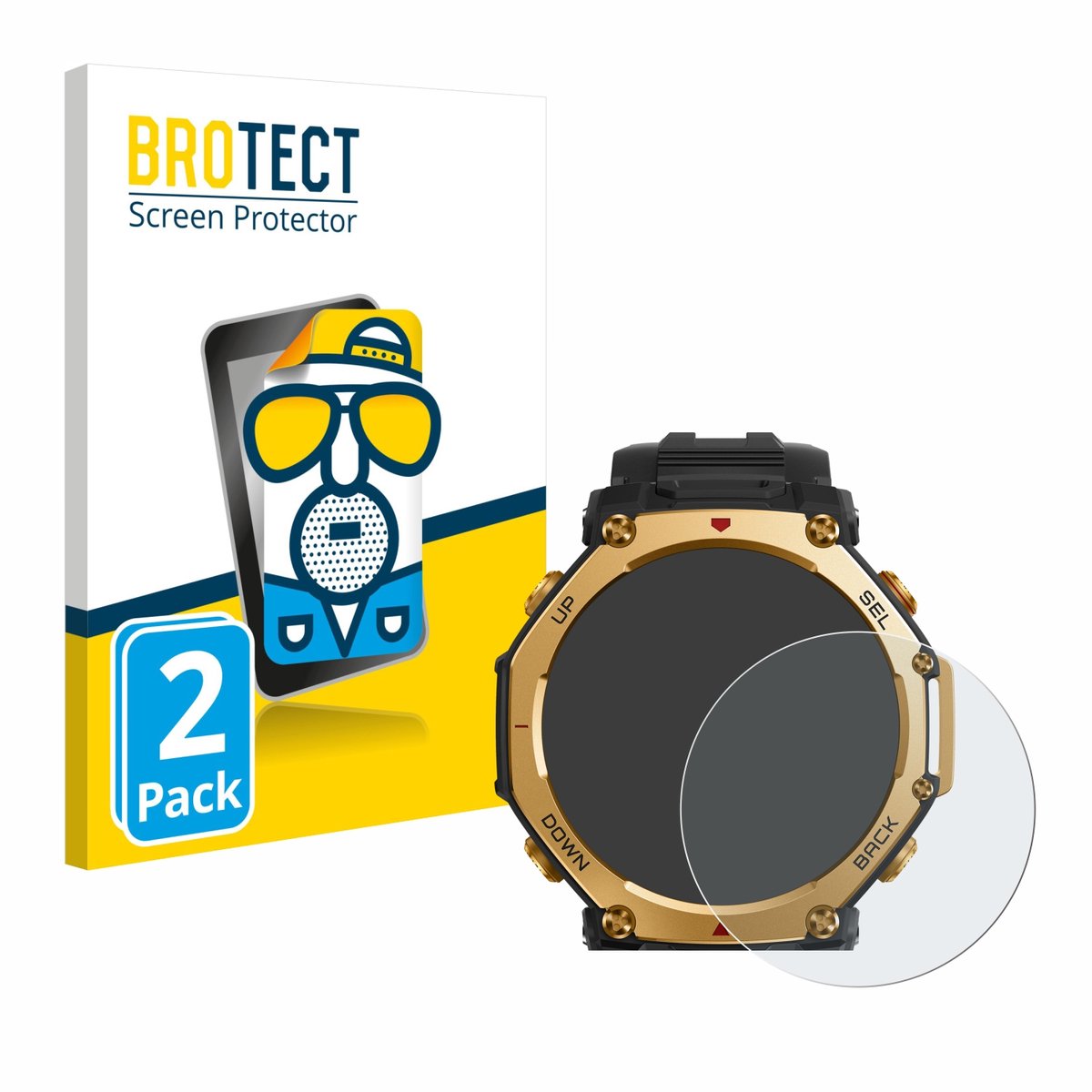 BROTECT - Screenprotector voor Huami Amazfit T-Rex 3 Pro (48 mm) - Folie Beschermfolie matte 2 Stuks