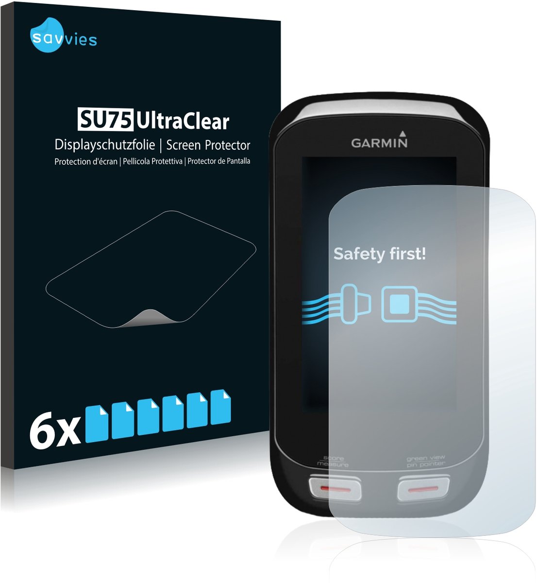 Savvies - Screenprotector voor Garmin Approach G8 - Folie Beschermfolie transparant 6 Stuks