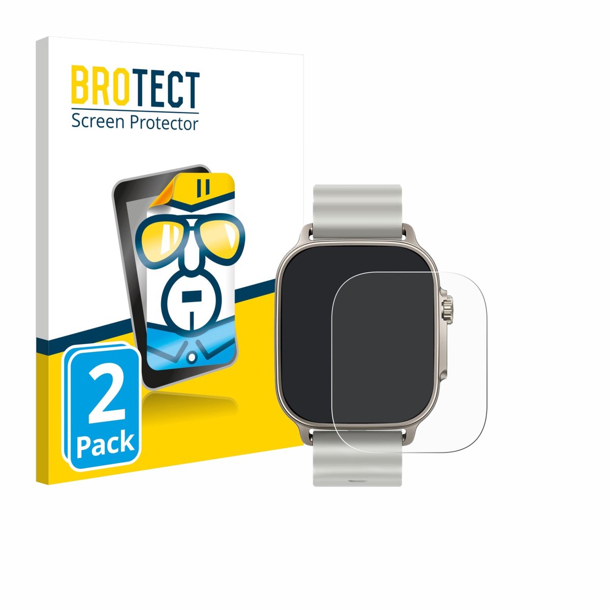 BROTECT - Screenprotector voor realme Watch 5 - Folie Beschermfolie transparant 2 Stuks