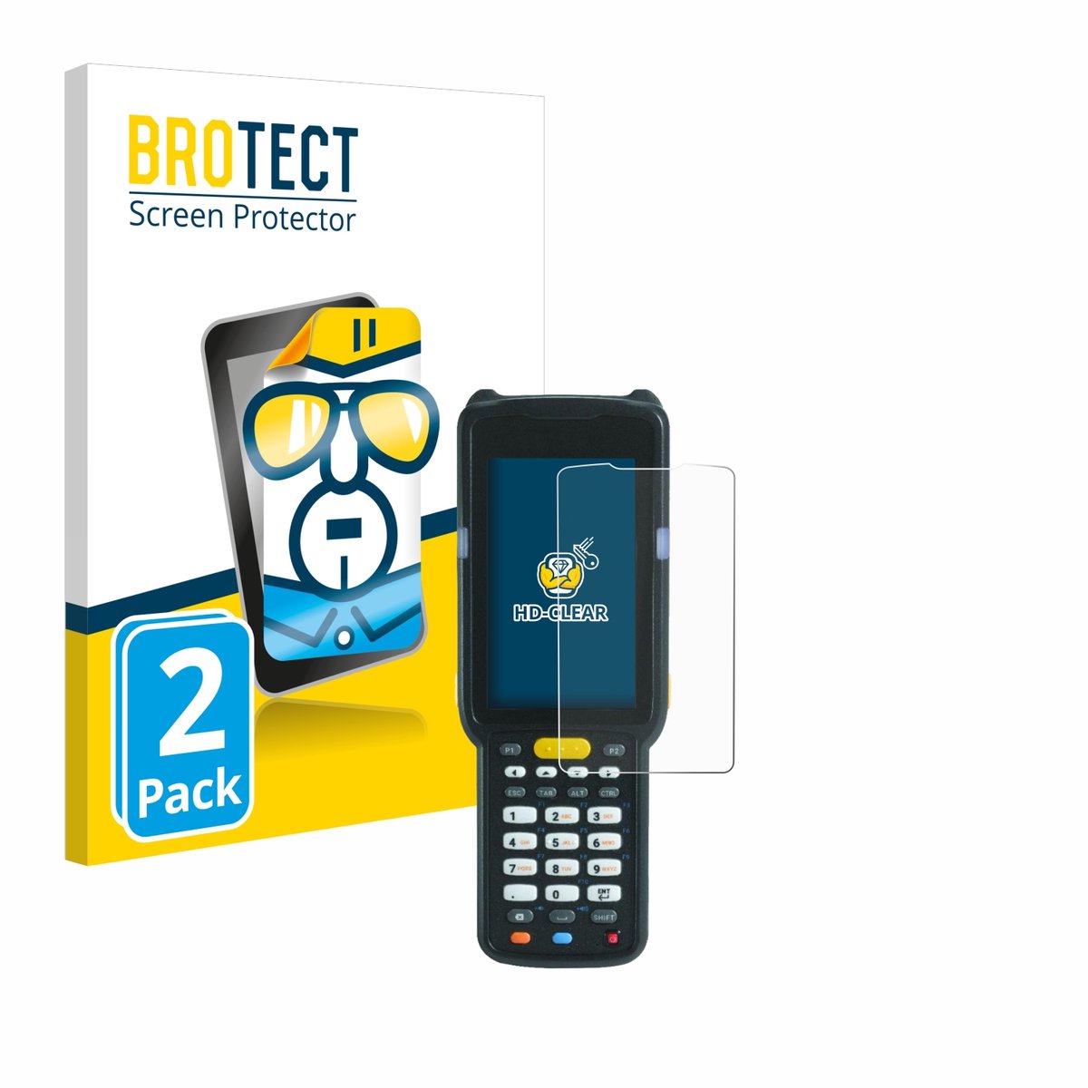 BROTECT - Screenprotector voor Zebra MC3300X - Folie Beschermfolie transparant 2 Stuks