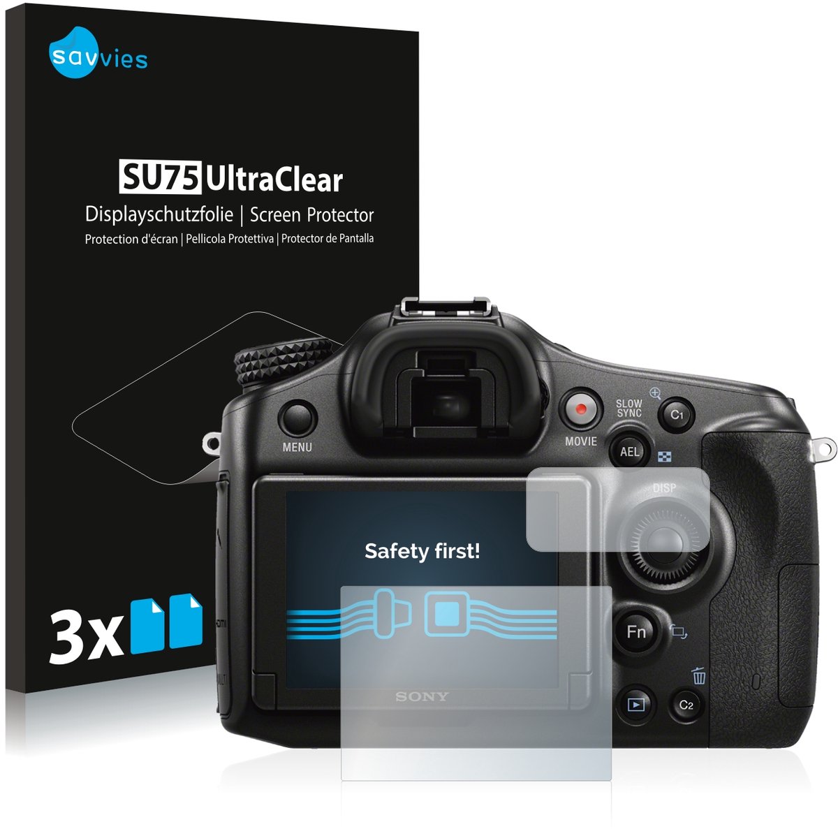 Savvies - Screenprotector voor Sony Alpha 68 - Folie Beschermfolie transparant 6 Stuks