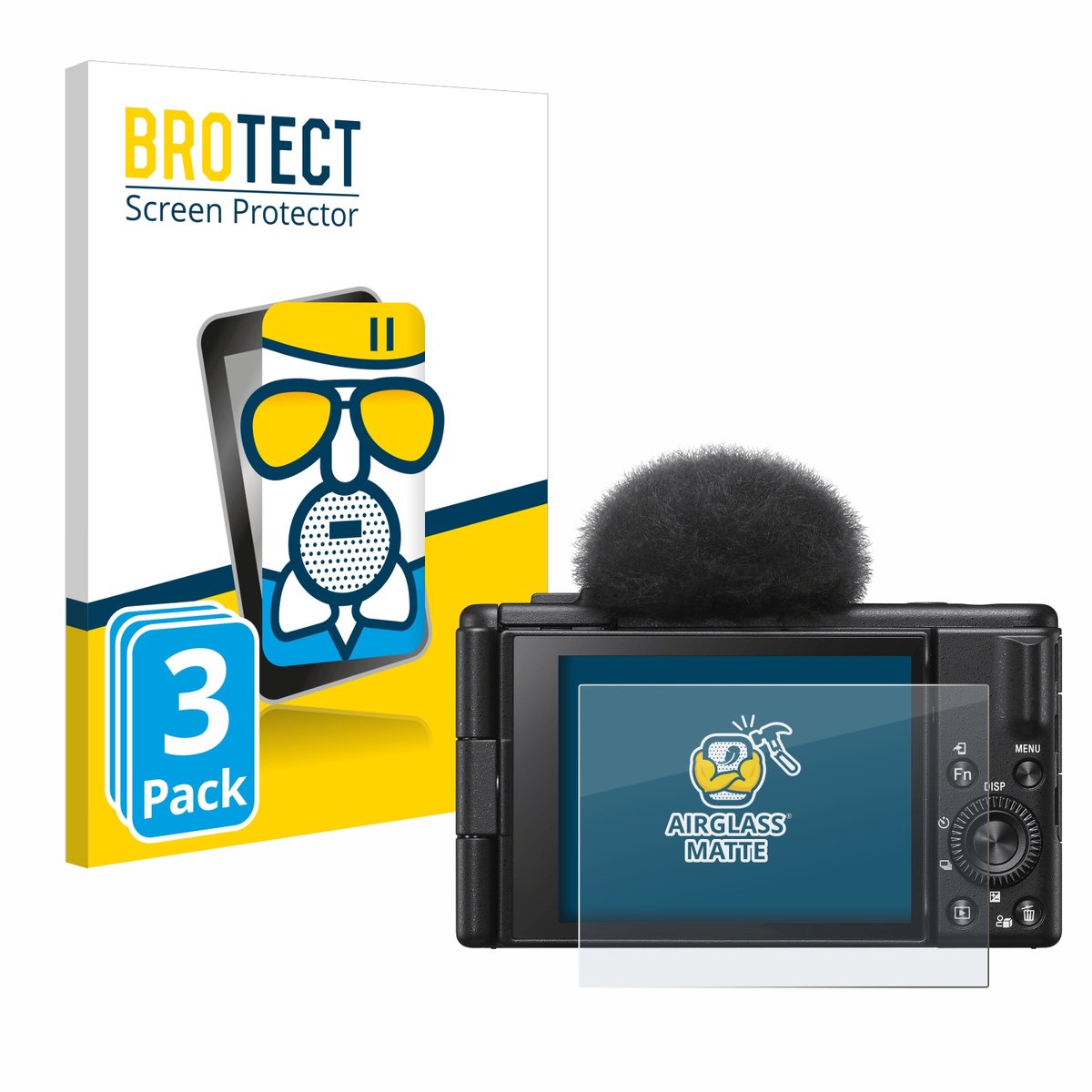 BROTECT - Screenprotector voor Sony ZV-1F - Folie Beschermfolie Beschermglas matte 3 Stuks