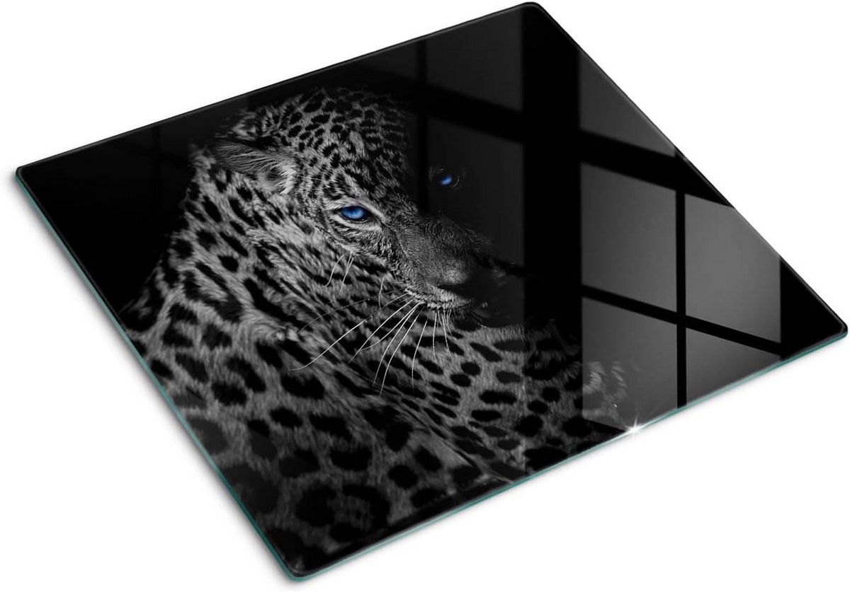 Gehard Glazen Snijplank en Achterwand Luipaardprint 60x52 cm