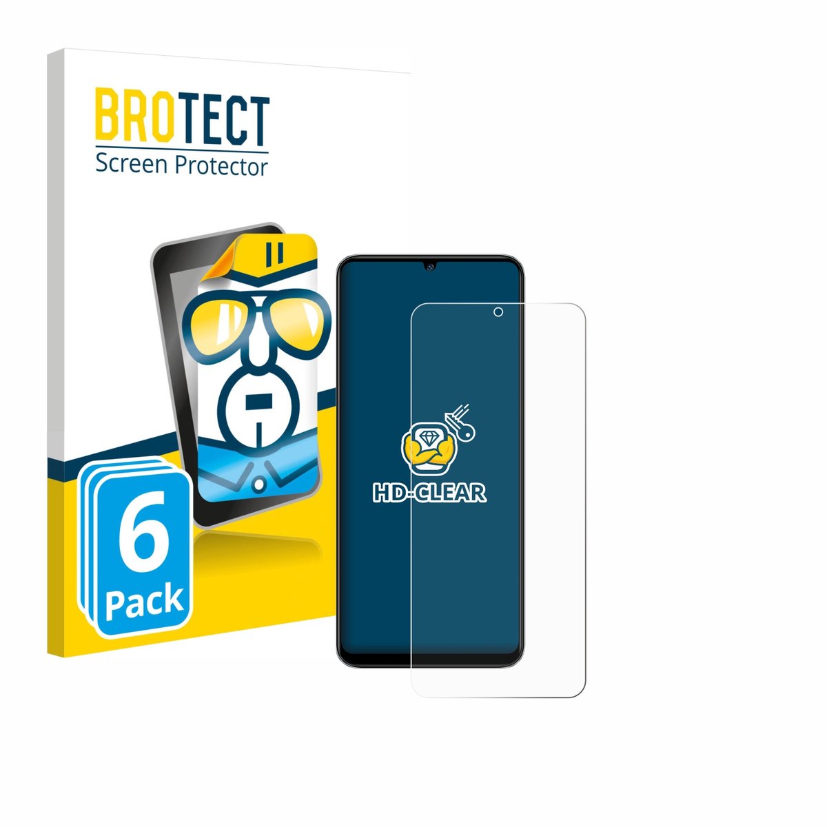 BROTECT - Screenprotector voor KXD 13C - Folie Beschermfolie transparant 6 Stuks