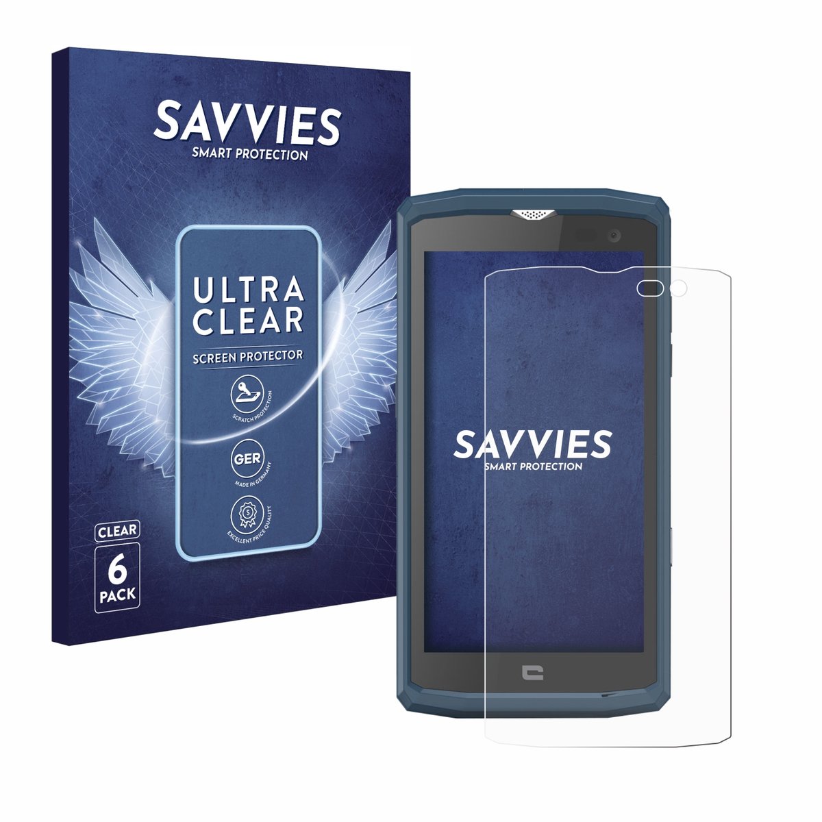 Savvies - Screenprotector voor Crosscall Core X3 - Folie Beschermfolie transparant 6 Stuks
