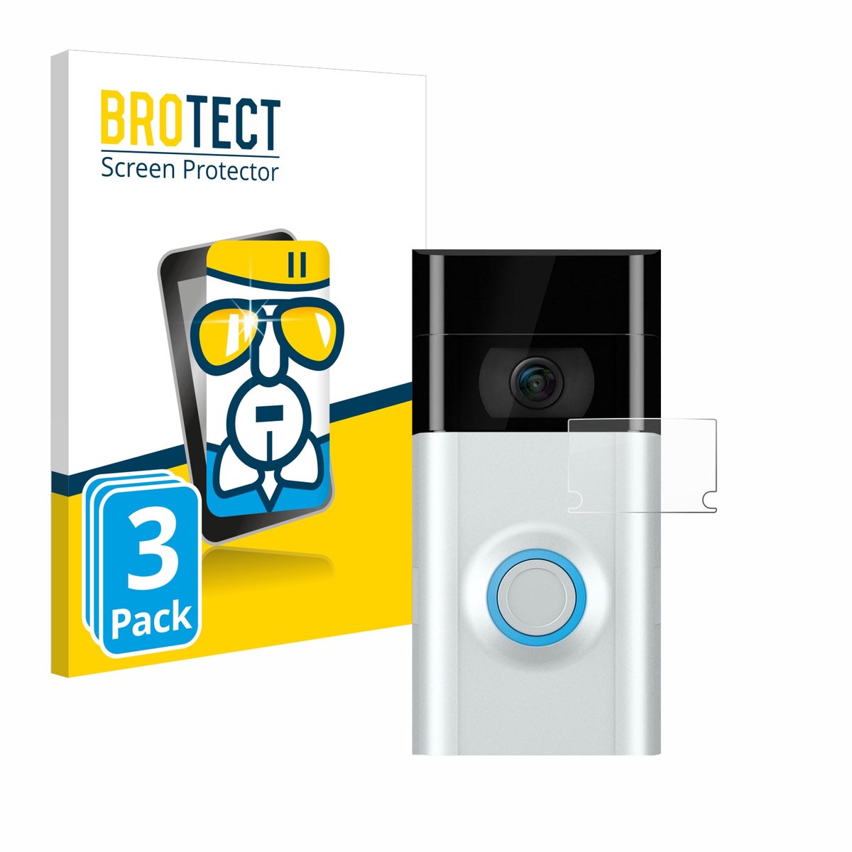 Screenprotector 3 Stuks voor Ring Doorbell 2 (Lens) Beschermglas transparant