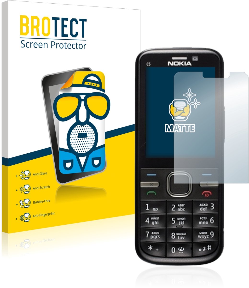 BROTECT - Screenprotector voor Nokia C5-00 - Folie Beschermfolie matte 2 Stuks