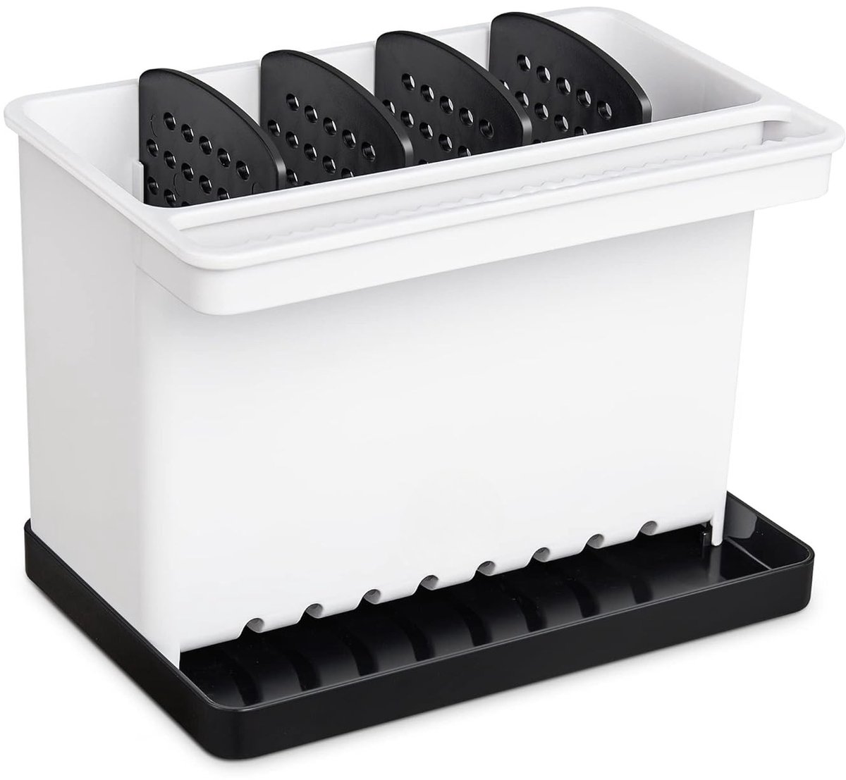 Famanu – Keuken sponshouder voor gootsteen, borstelhouder met afvoerbak, 3-in-1 spoelbak organizer