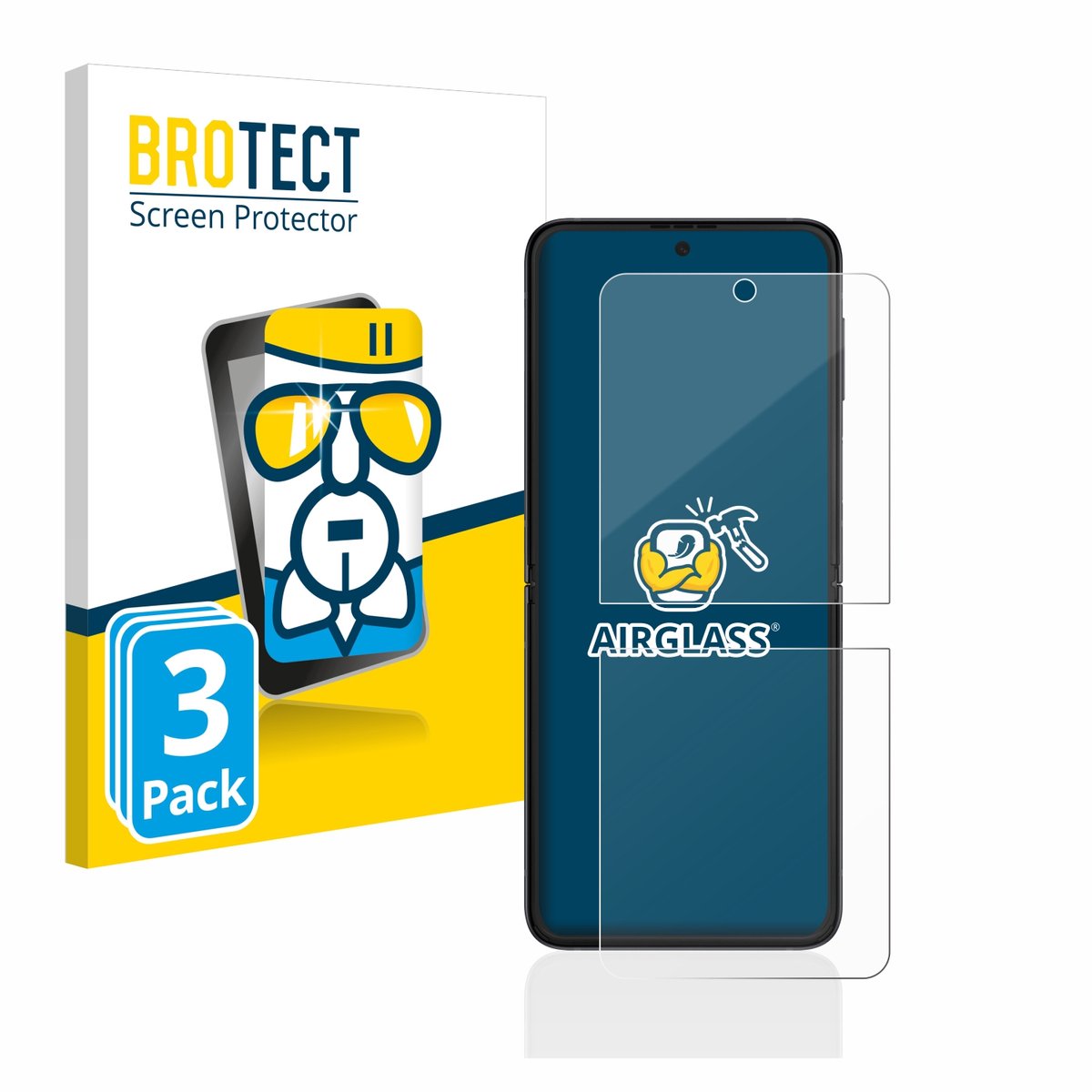Screenprotector 3 Stuks voor Samsung Galaxy Z Flip 3 5G Beschermglas transparant