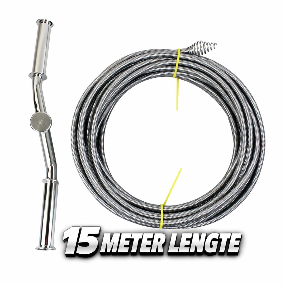 C-Line - Ontstoppingsveer 15 meter - Ø 10MM - Reinigingsveer - Rioolver - Rioolonstopping - Voor wasbak, Douche en WC