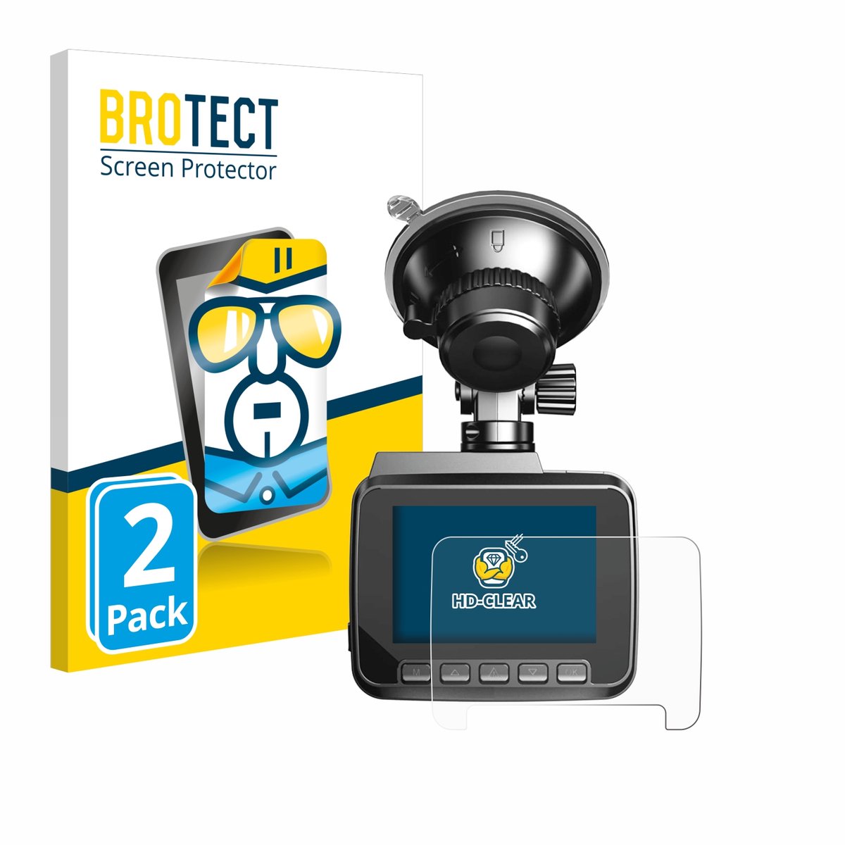 BROTECT - Screenprotector voor Azdome IT-G63D - Folie Beschermfolie transparant 2 Stuks