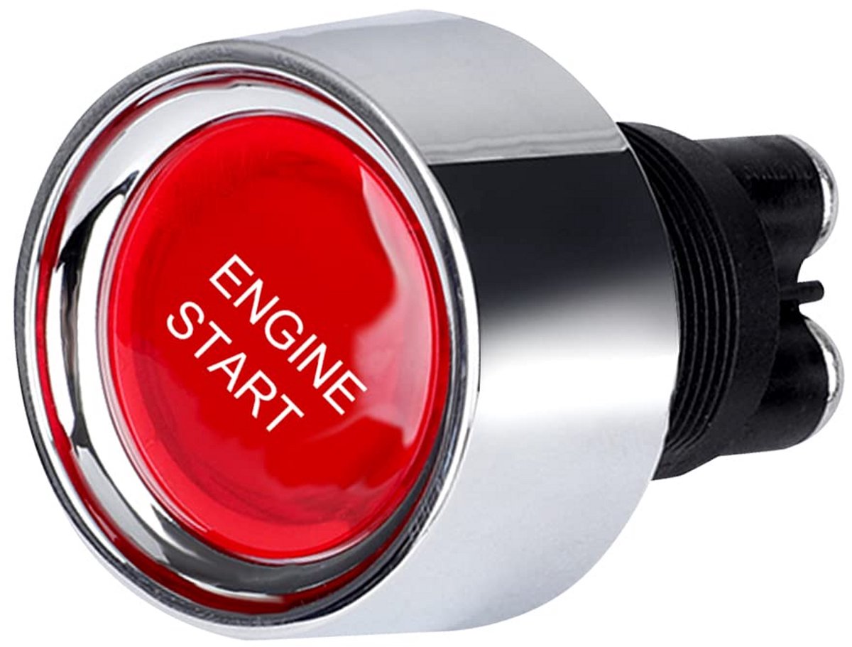 Rode Startknop 12V 50A Kortstondige Drukknop voor Auto, Boot en Racing Toepassingen
