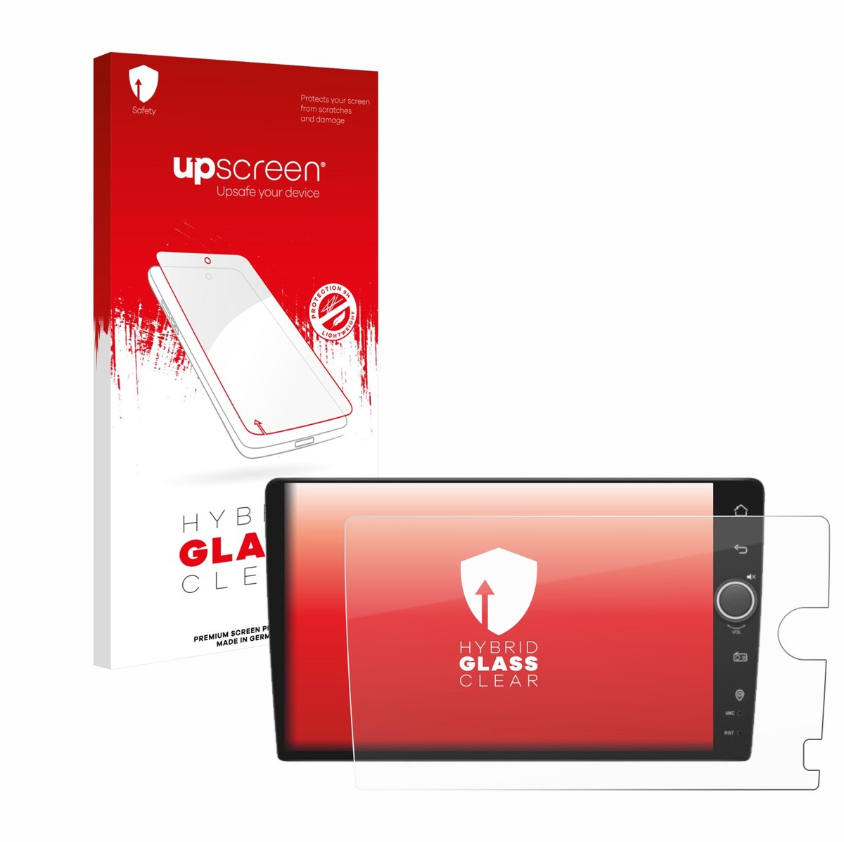 upscreen - Screenprotector voor Joying Car Radio 9" rechtsgestuurde - Folie Beschermfolie Beschermglas transparant