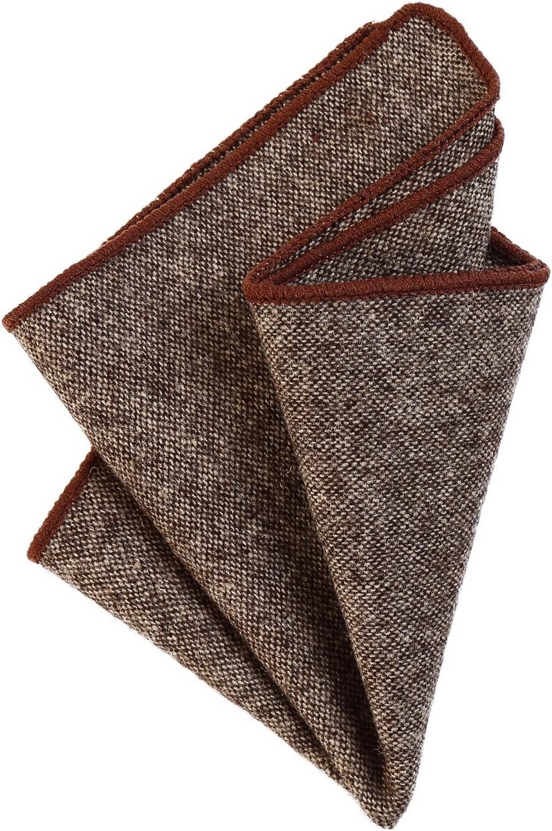 Heren pocket square 23 x 23 cm - Katoenen zakdoek in tweed-look handgemaakt