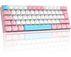 60% Mechanisch Gamingtoetsenbord UK Lay-out Ultracompact 62 Toetsen Blauwe Schakelaar RGB 19 Lichtmodi Kantoor Laptop PC