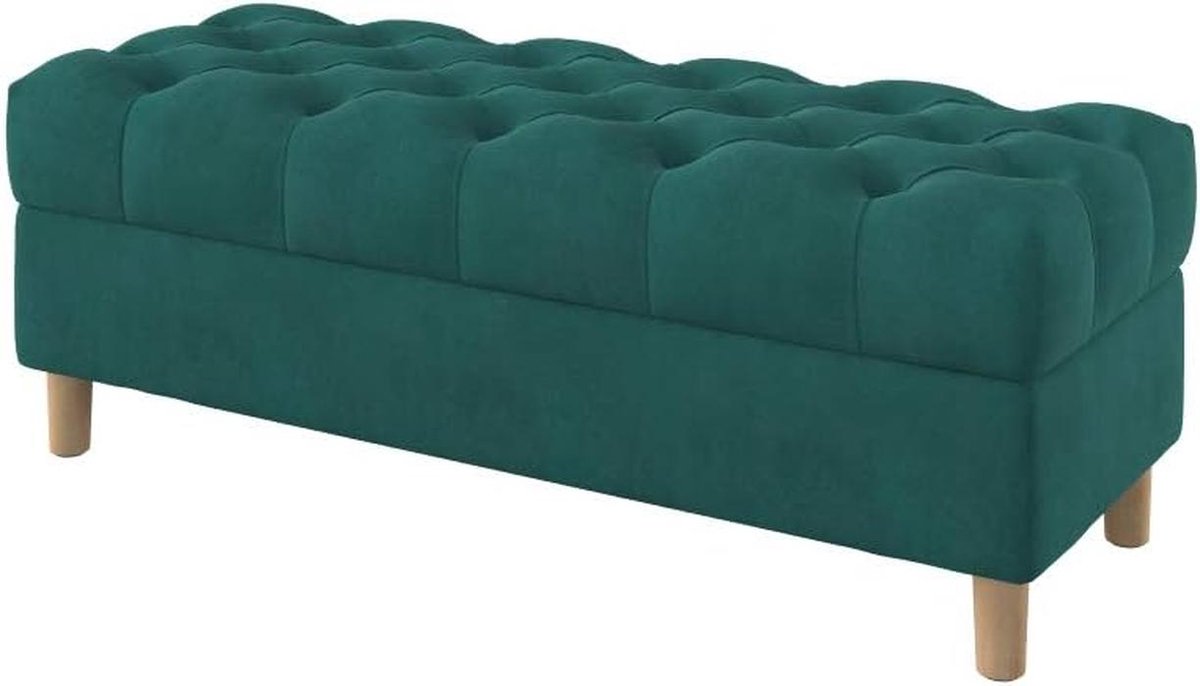 Opbergvoetenbank met Knopen en Diamantstiksels 120 cm, Gestoffeerd met Ronde Pootjes