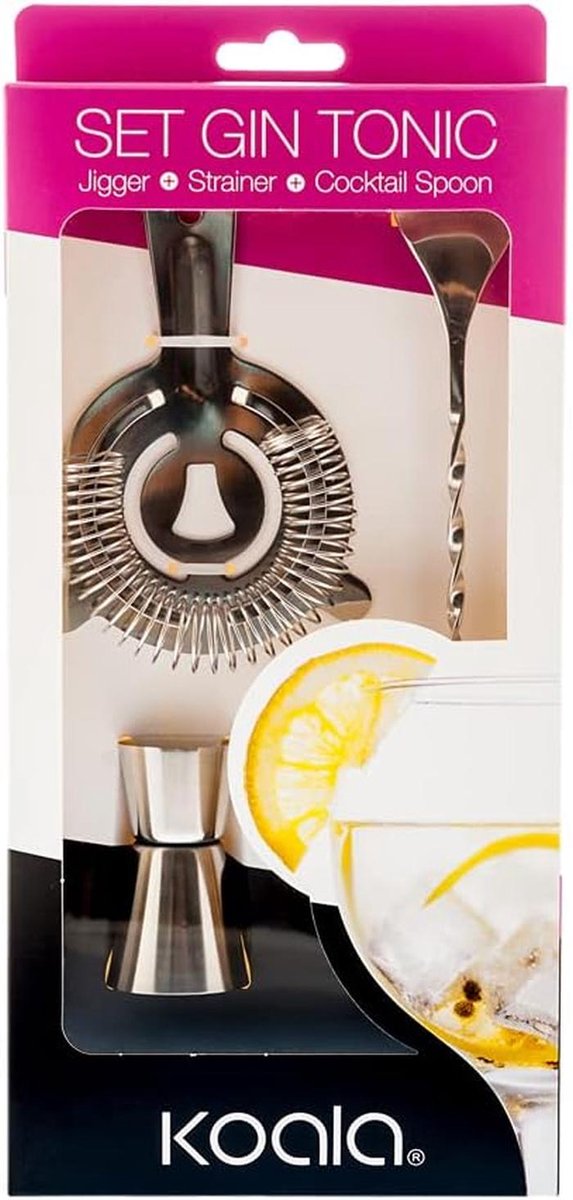 Roestvrijstalen Cocktailshaker Set 3-delig met Maatbeker 15/30 ml