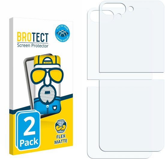 BROTECT - Protection d'écran pour Samsung Galaxy Z Flip 5 (Arrière) - Film de protection mat couverture complète (2 Pièces)