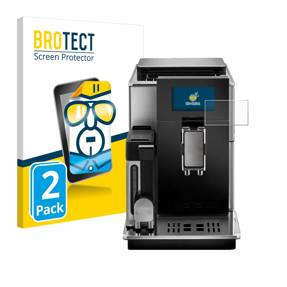 BROTECT - Screenprotector voor DeLonghi Maestosa - Folie Beschermfolie transparant 2 Stuks