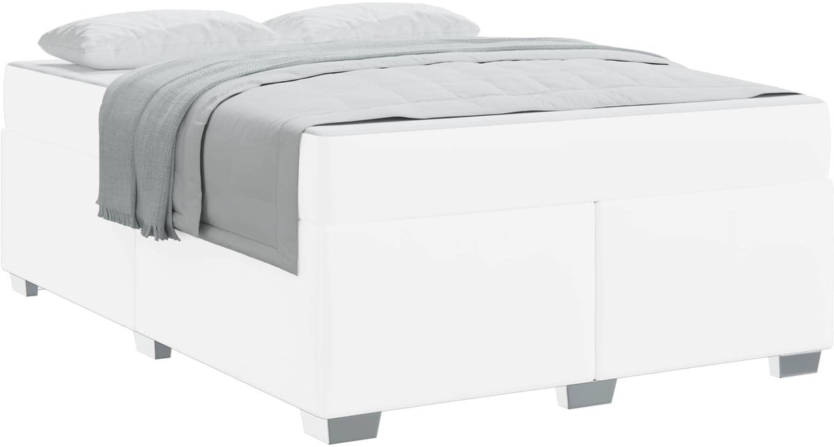 vidaXL - Bedframe - Wit - 140 - x - 200 - cm - PVC