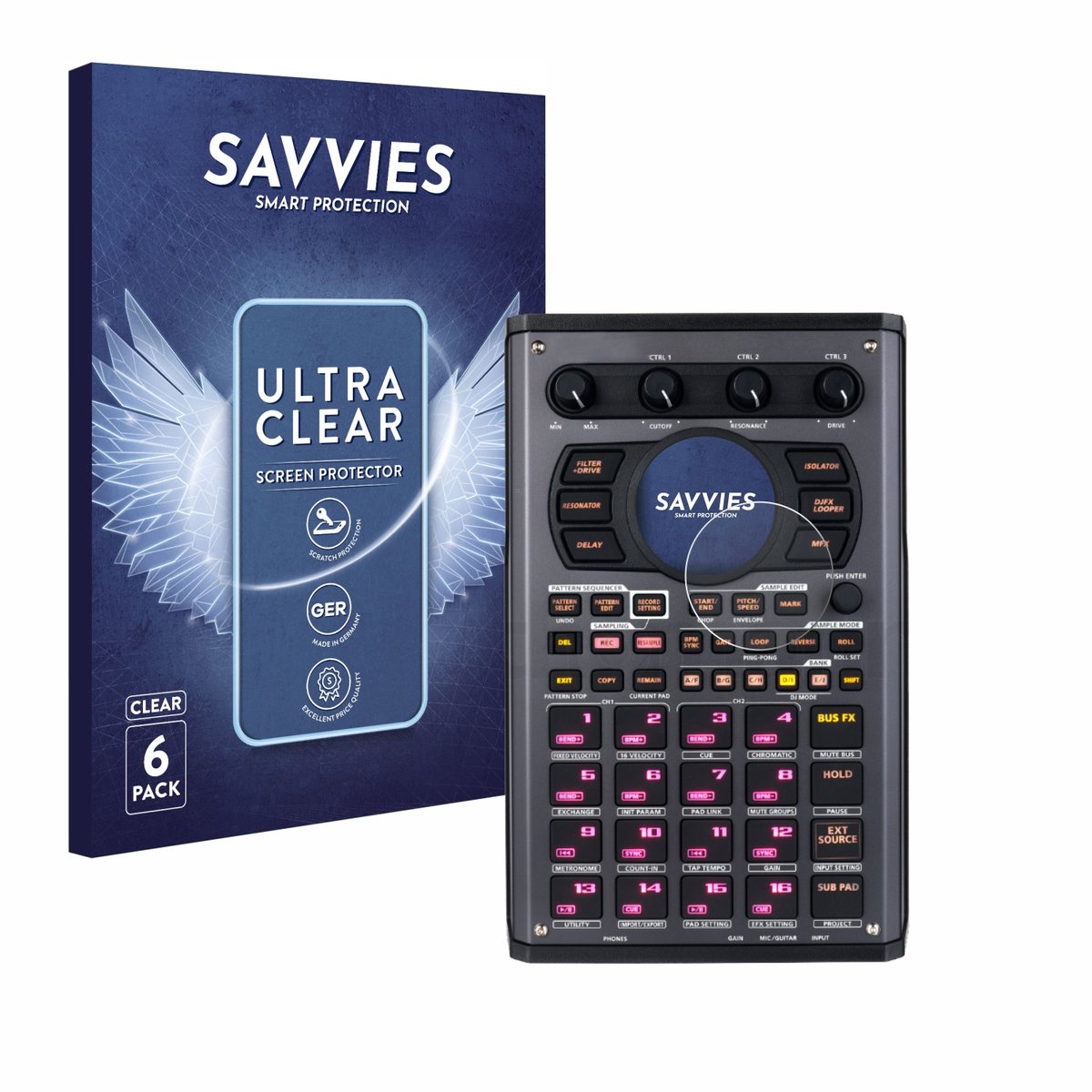 Savvies - Screenprotector voor Roland SP-404MKII - Folie Beschermfolie transparant 6 Stuks