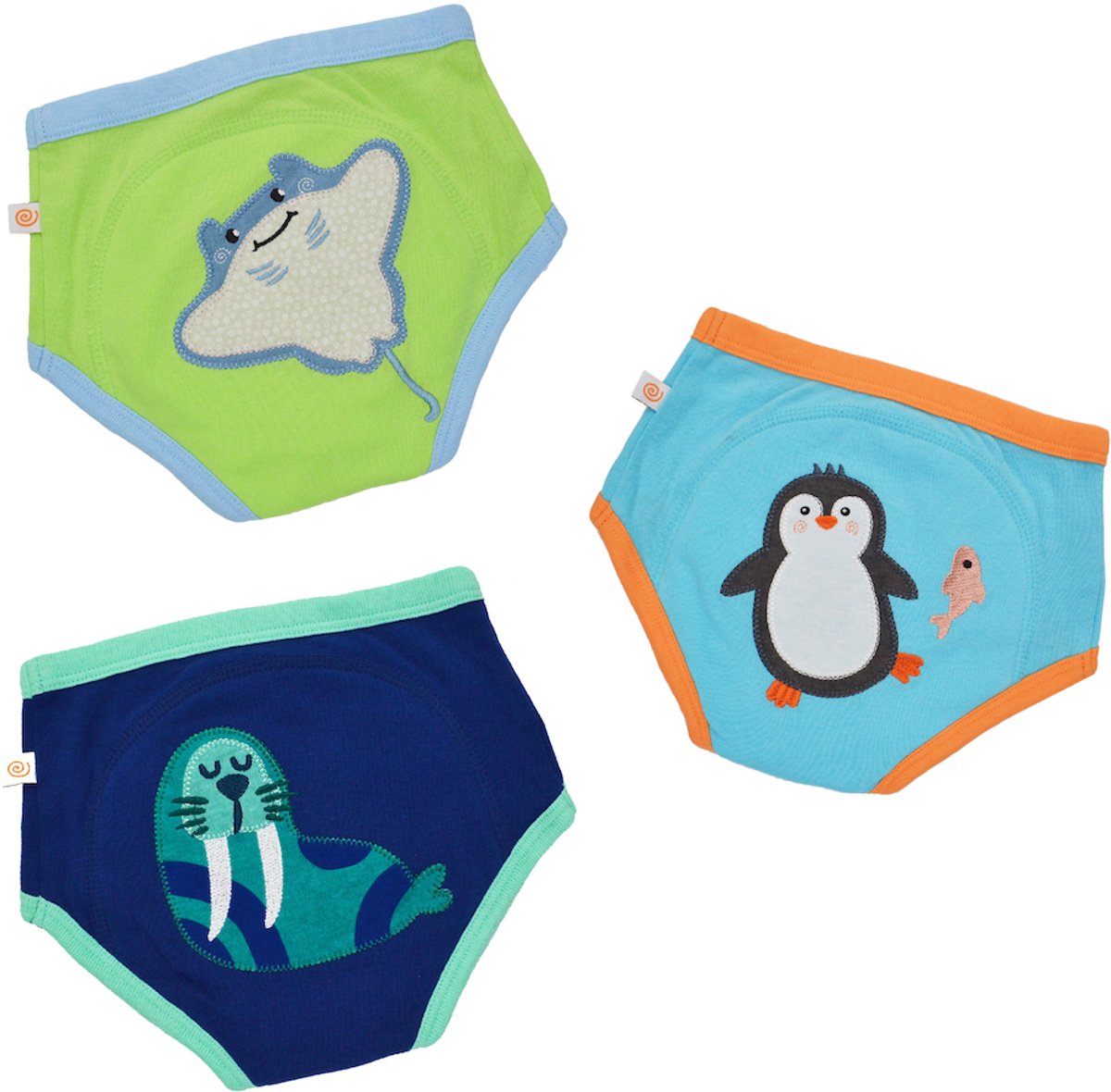 Zoocchini set van 3 oefenbroekjes - 100% organic katoen - Sea Crew - Jongens - 2-3 jaar