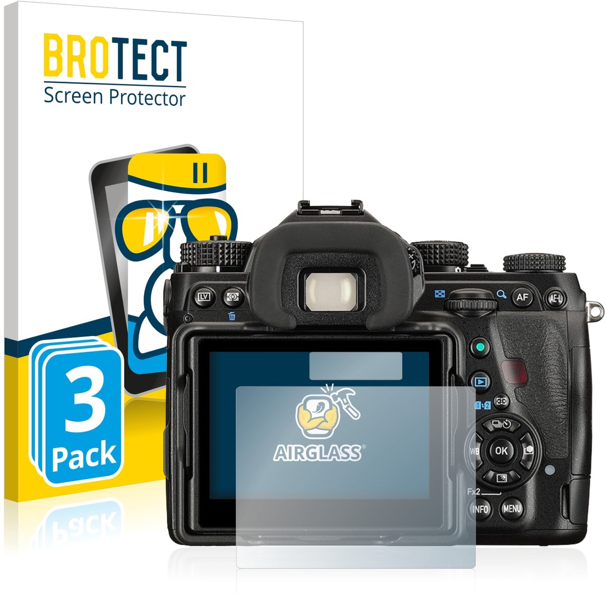 Screenprotector 3 Stuks voor Pentax K-1 Beschermglas transparant