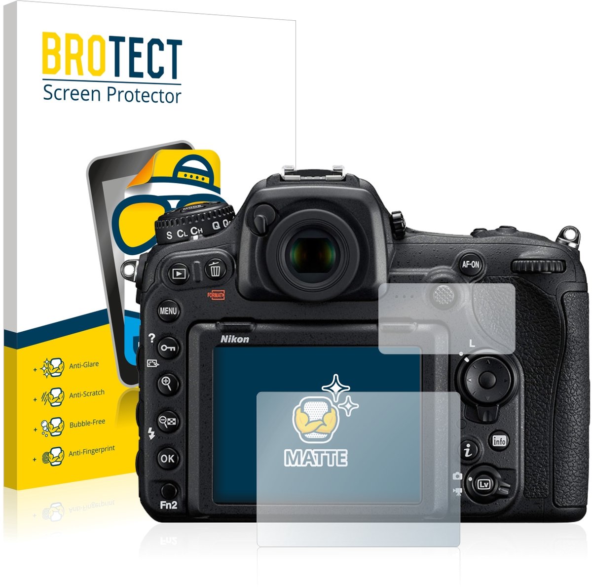 BROTECT - Screenprotector voor Nikon D500 - Folie Beschermfolie matte 2 Stuks