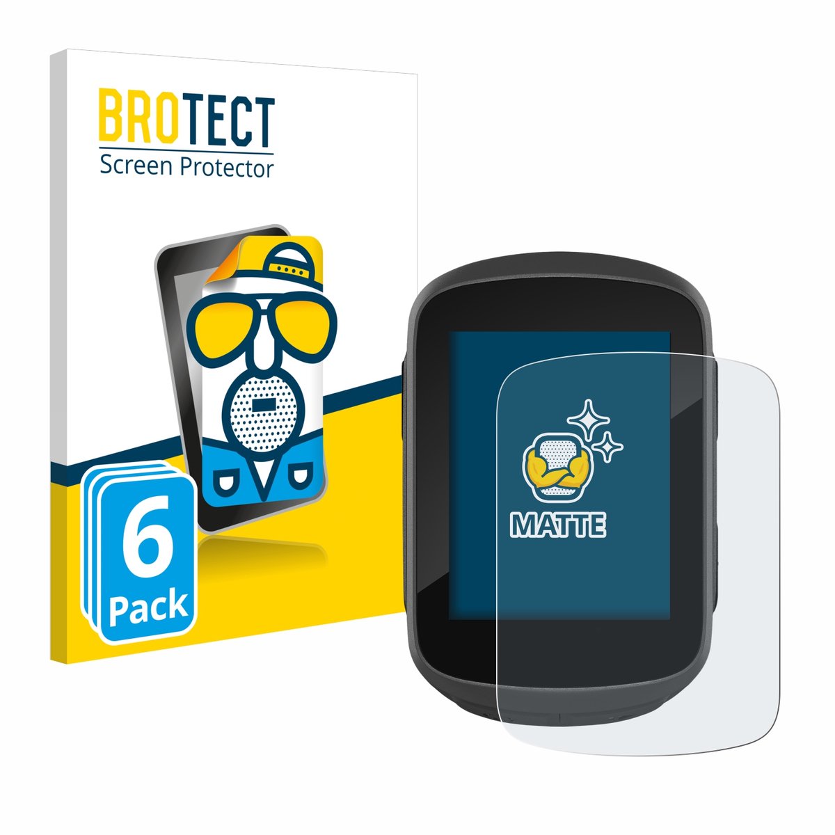 BROTECT - Screenprotector voor Garmin Edge 130 Plus - Folie Beschermfolie matte 6 Stuks