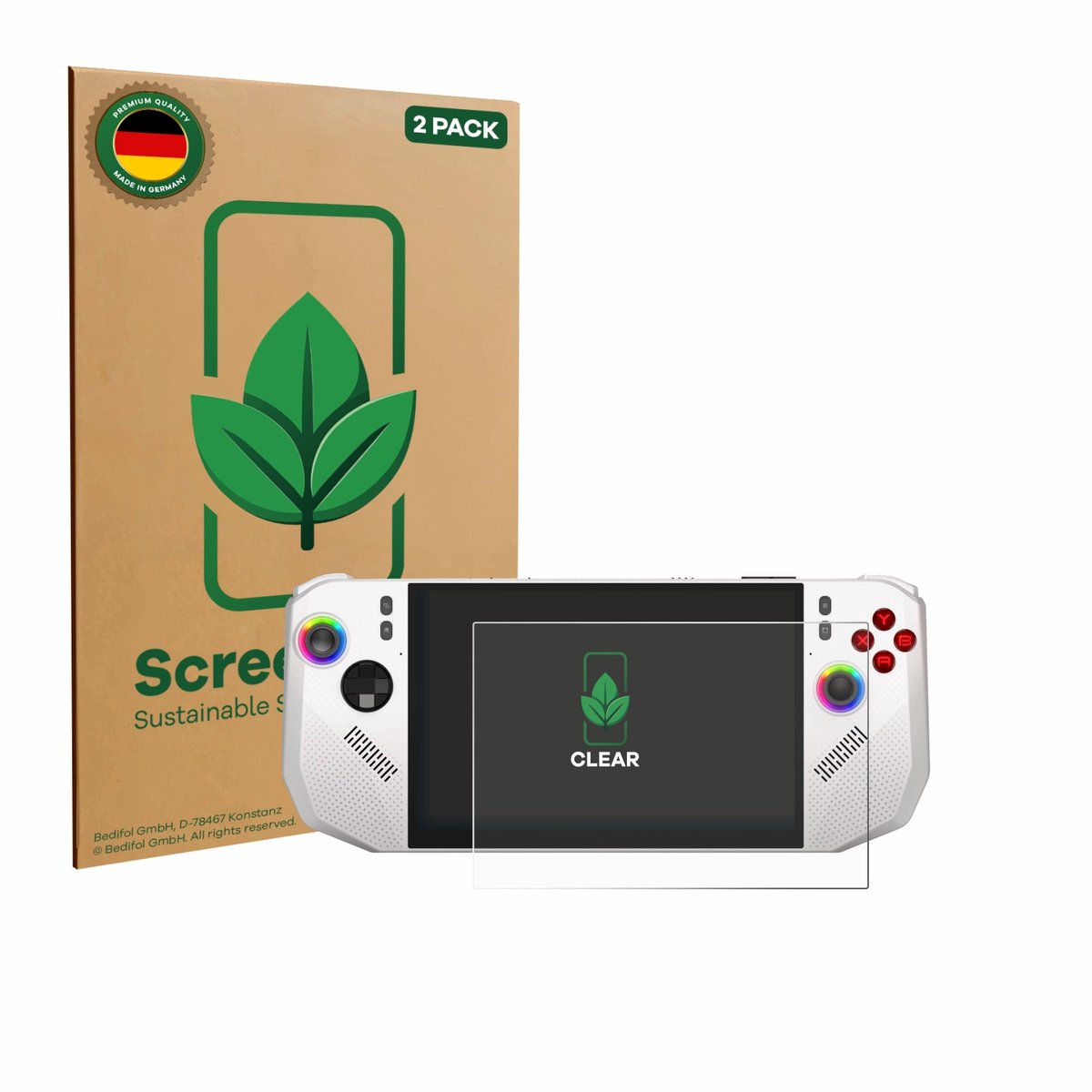 ScreenLeaf - Screenprotector voor MSI Claw A8 BZ2EM - Duurzame schermbescherming Folie Beschermfolie transparant 2 Stuks