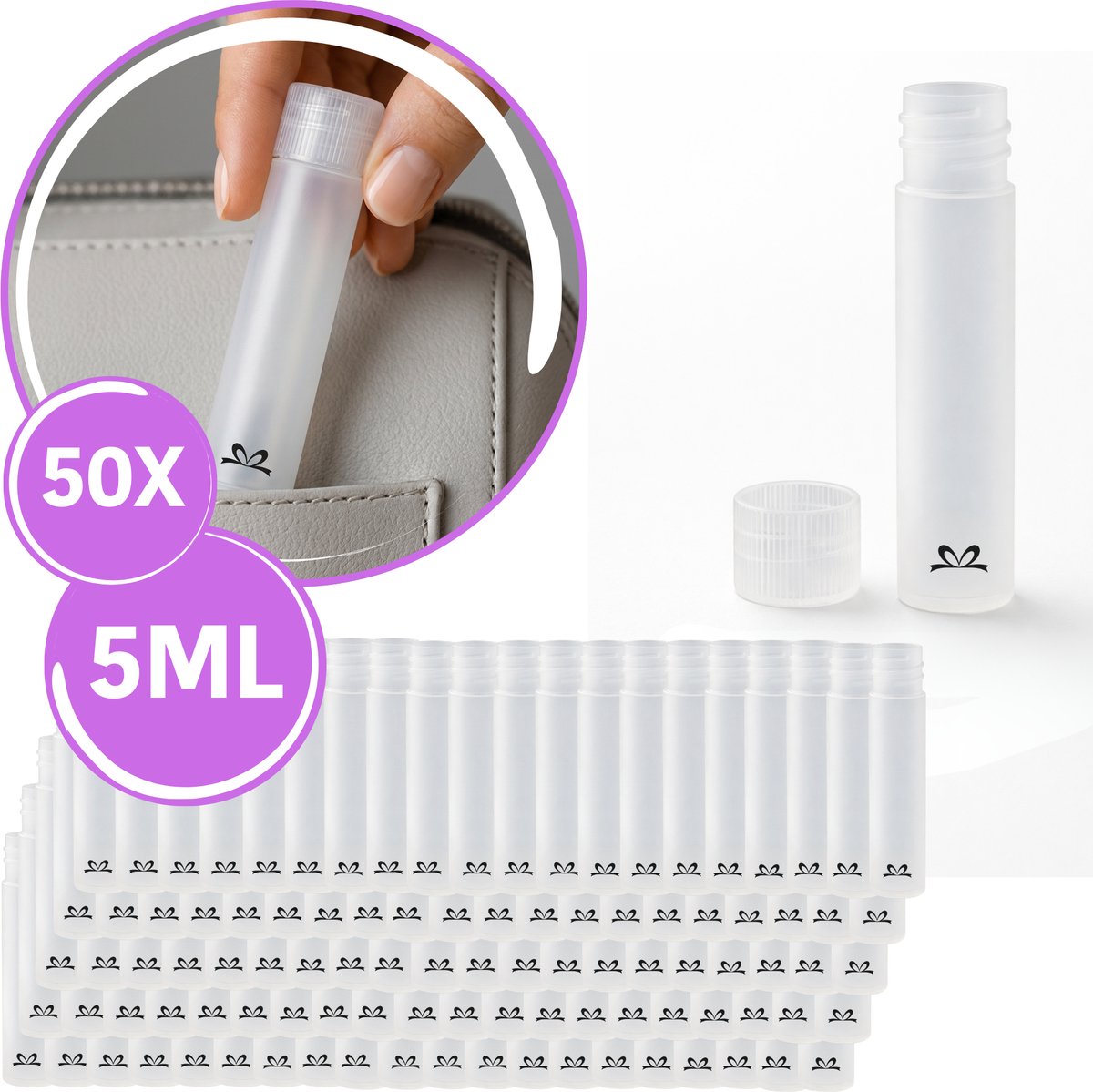 Reageerbuisjes 5 ml met Schroefdop 50x – Lekvrij, Waterdicht & Voedselveilig – Mini Bewaarbuisjes voor Vloeistoffen, Verf, Kralen & Supplementen – SafeSeal