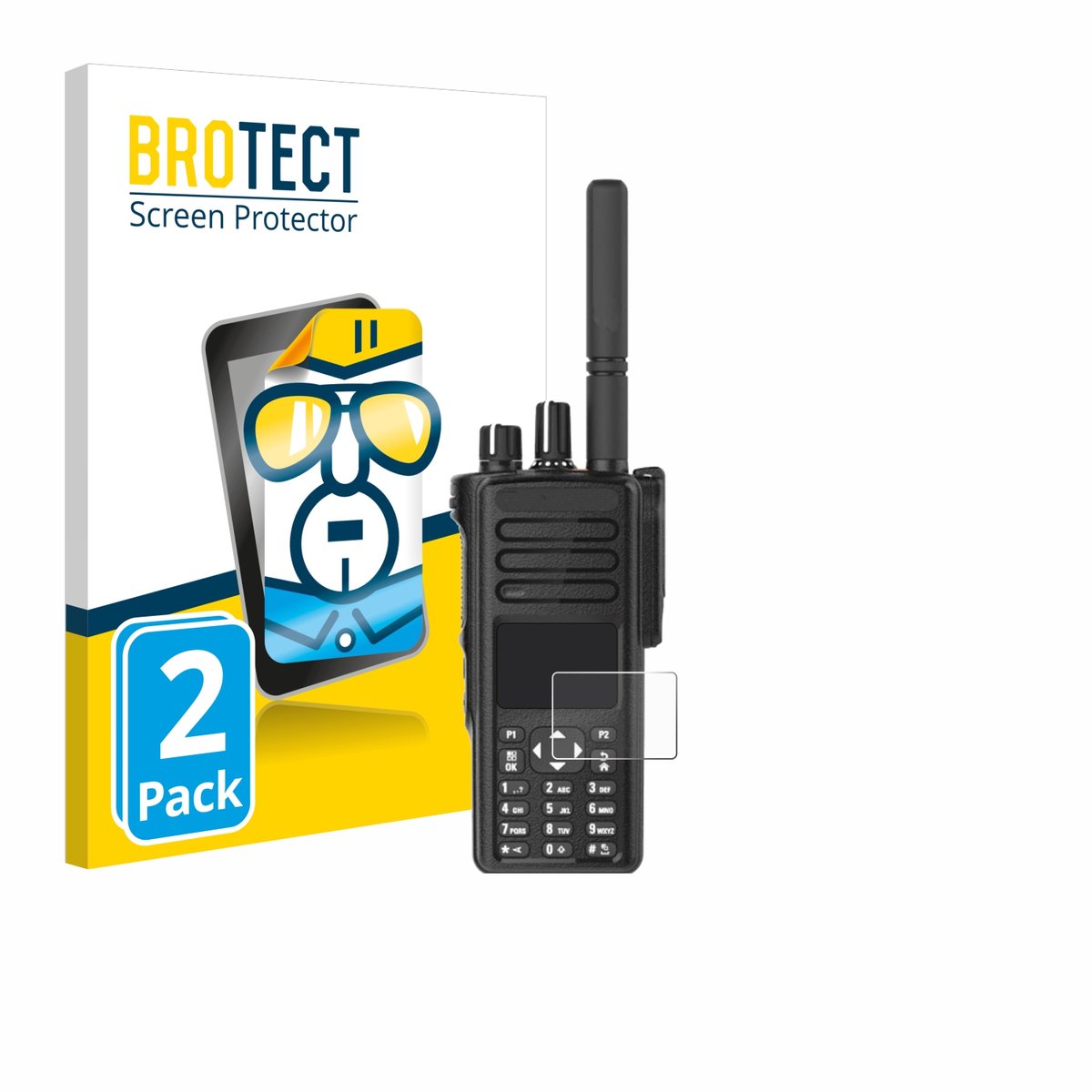 BROTECT - Screenprotector voor Motorola DP4801e - Folie Beschermfolie transparant 2 Stuks
