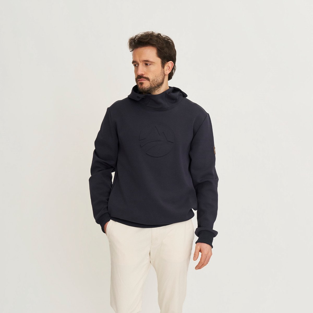 Travelin’ Morten Heren Outdoortrui Hoodie Blauw