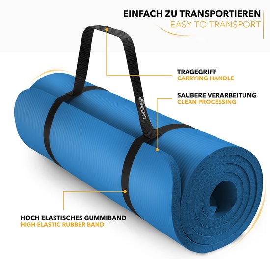 Yoga mat Blauw 1 cm dik pilates, aerobics van Tectake — afbeelding 5