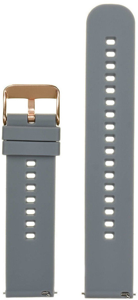 Pacific - Horlogebandje - Ciemny Grijs-Rosegoud - 20mm