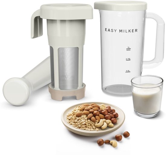 Tefal Easy Milker VZ700A - Handmatige melkmaker - 1L in 1 min - Plantaardige melk - Werkt met elke staafmixer - Kies zelf ingrediënten - Vaatwasmachinebestendig