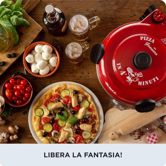Pizza Oven Klein - Pizza in 4 Minuten - Pizzaoven - 400 Graden - Bakken in 4 inch - Rood 919, 34 x 30 x 19 cm; 3,94 kg — afbeelding 2