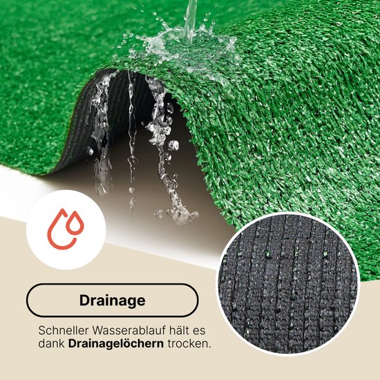 Tapiso Tapis de Gazon Natural Kunstgras Vert pour Jardin Balcon Terrasse Véranda Hauteur 6 mm Taille-400x400
