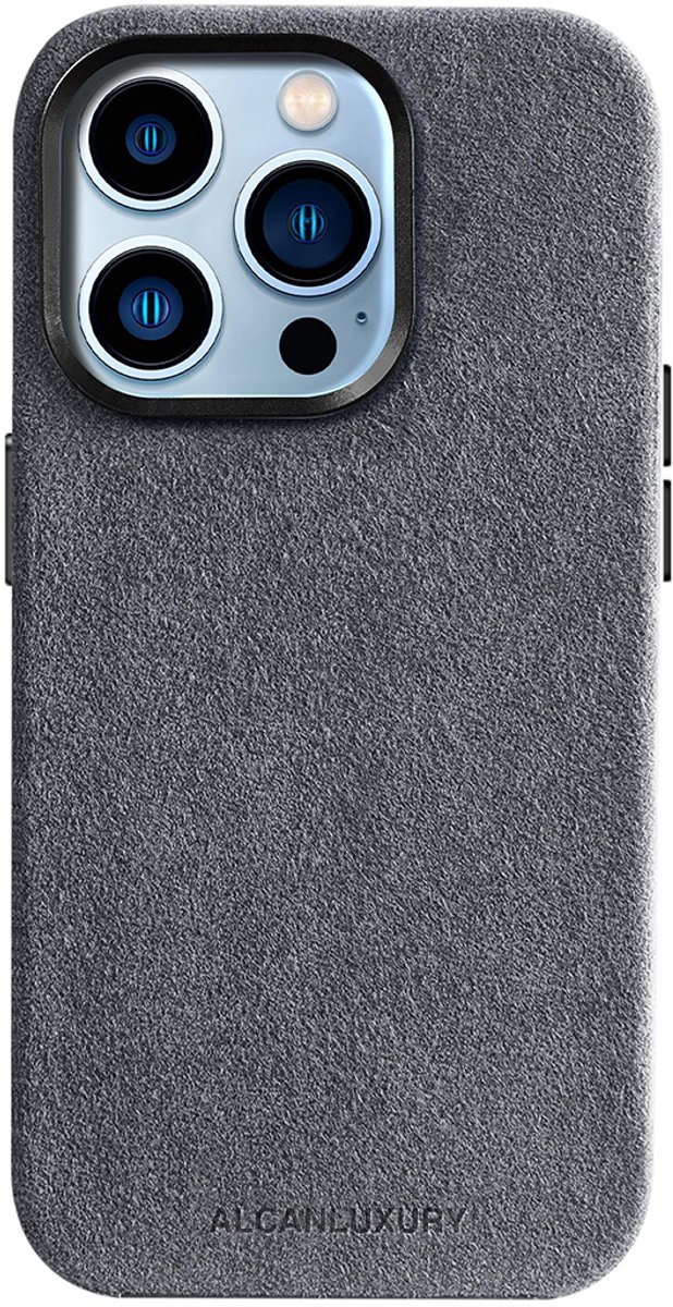 Alcanluxury Alcantara telefoonhoesje geschikt voor Apple iPhone 14 Pro Max - Nardo Grey