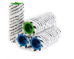 4x Rollers Grijs - geschikt voor Karcher FC3 FC3D FC5 FC7 Floor Cleaner Onderdelen - Vervanging Rollen 2.055-007.0 Dweil Pad Mop - rollerset -vloerborstel borstel vervanging onderdeel set - Microfiber