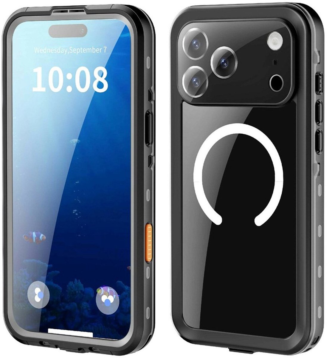 Mobiq - Waterdicht Hoesje geschikt voor iPhone 17 Pro Max - zwart