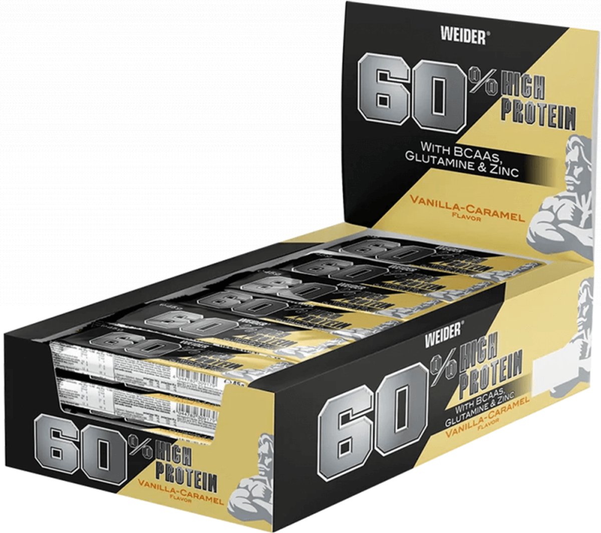 Weider 60% Protein Bar (24x45g) Vanilla-Caramel - Repen - Eiwit Repen