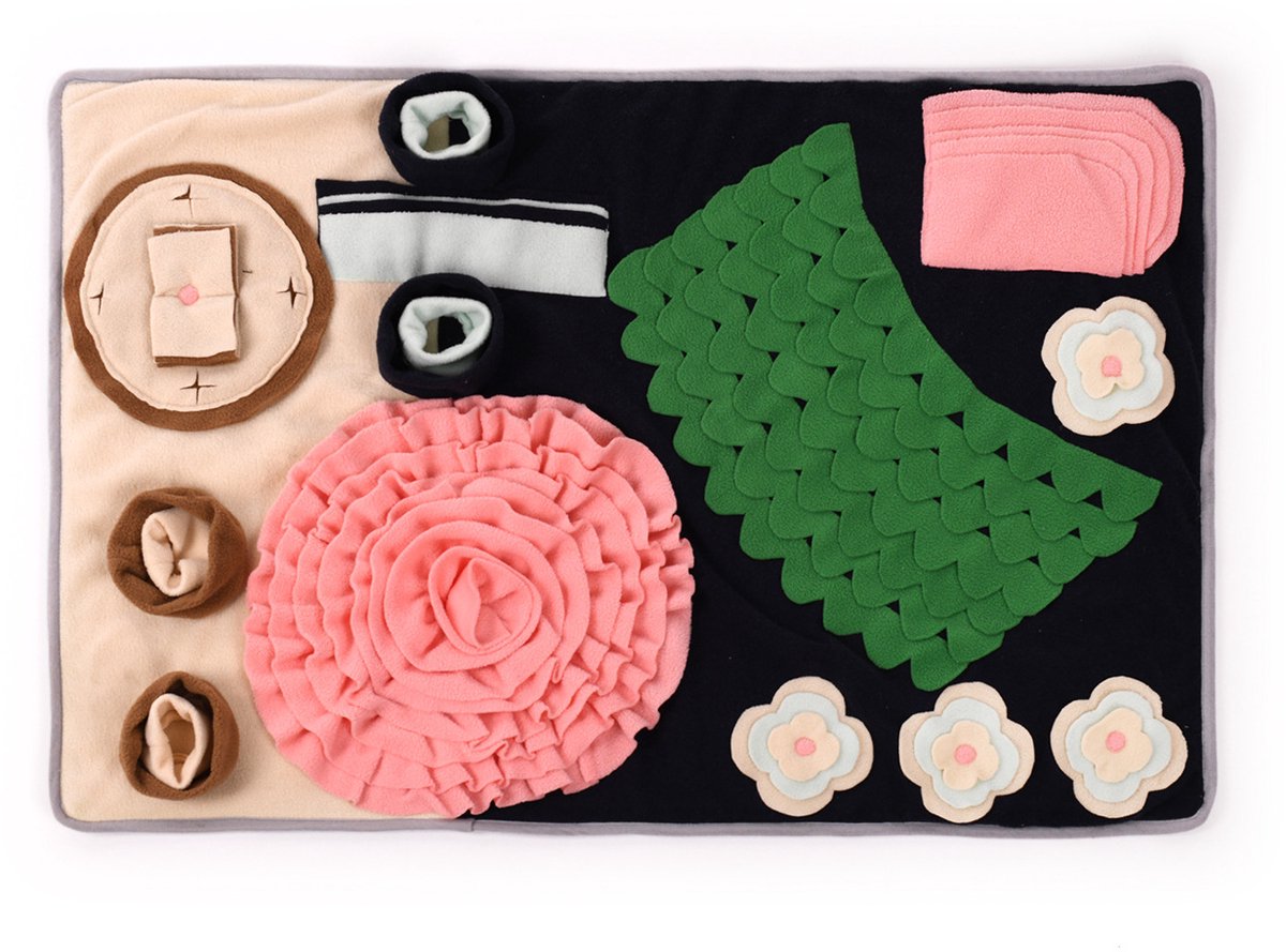 Honden snuffelmat – Interactief voerspel met antislip onderkant – Voermat voor hondensnoepjes – 90x60cm